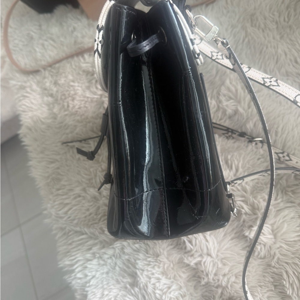 Louis Vuitton Black Patent & White Monogram Mini Backpack - Picture 9 of 12